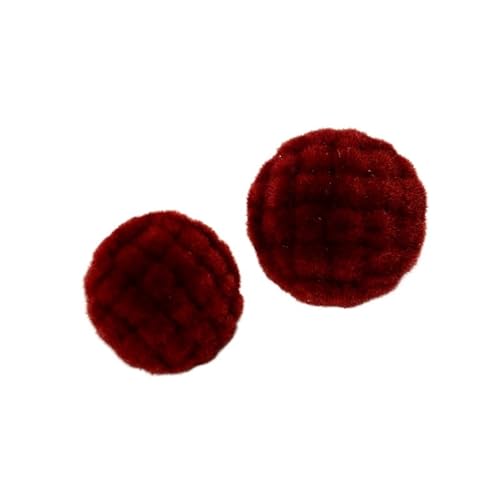Zymjzbetic 6 Stück rote Knöpfe for Winterkleidung, Beflockung, Rose, Samt, Pflanzenflaum-Knopf, Mantel, Strickwaren, Pullover, Dekorknöpfe für Handarbeiten DIY Stricken Nähen(A2-20mm) von Zymjzbetic