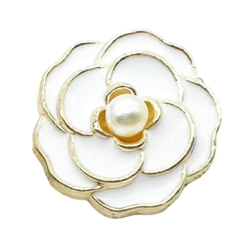Zymjzbetic 6 Stück runde Blumenform Metall Marken-Nähknöpfe Kleidungszubehör Handarbeit DIY Material Dekoration Gold Schwarz Blau für Handarbeiten DIY Stricken Nähen(Color14,23mm) von Zymjzbetic