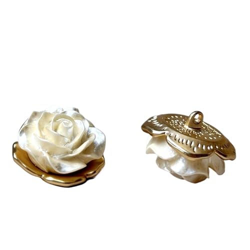 Zymjzbetic 6 Stück runde Blumenform Metall Marken-Nähknöpfe Kleidungszubehör Handarbeit DIY Material Dekoration Gold Schwarz Blau für Handarbeiten DIY Stricken Nähen(Color19,18mm) von Zymjzbetic