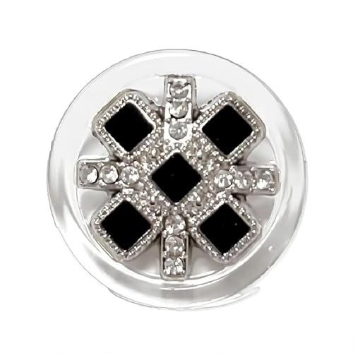 Zymjzbetic 6 Stück runde Blumenform Metall Marken-Nähknöpfe Kleidungszubehör Handarbeit DIY Material Dekoration Gold Schwarz Blau für Handarbeiten DIY Stricken Nähen(Color29,18mm) von Zymjzbetic
