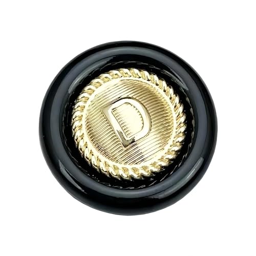 Zymjzbetic 6 Stück runde Blumenform Metall Marken-Nähknöpfe Kleidungszubehör Handarbeit DIY Material Dekoration Gold Schwarz Blau für Handarbeiten DIY Stricken Nähen(Color3,23mm) von Zymjzbetic