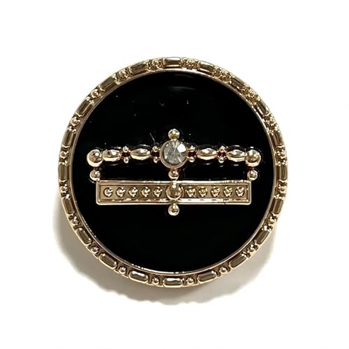 Zymjzbetic 6 Stück runde Blumenform Metall Marken-Nähknöpfe Kleidungszubehör Handarbeit DIY Material Dekoration Gold Schwarz Blau für Handarbeiten DIY Stricken Nähen(Color7,25mm) von Zymjzbetic