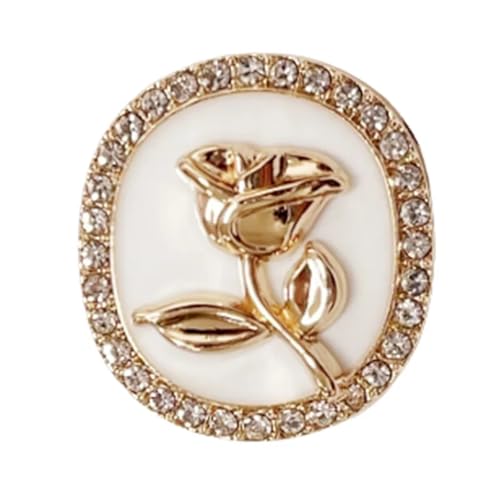Zymjzbetic 6 Stück runde Blumenform Metall Marken-Nähknöpfe Kleidungszubehör Handarbeit DIY Material Dekoration Gold Schwarz Blau für Handarbeiten DIY Stricken Nähen(Color9,25mm) von Zymjzbetic