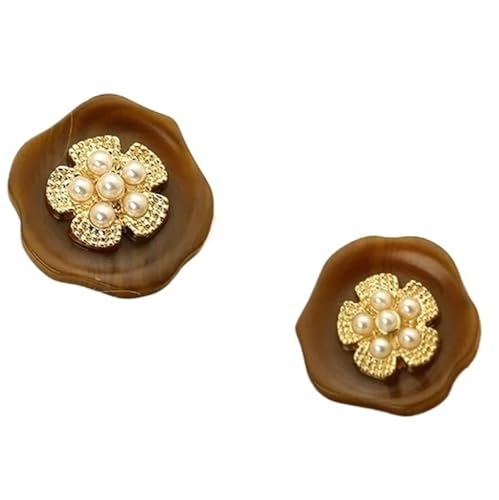 Zymjzbetic 6 Stücke Blume Retro Perle Verzierte Knöpfe for Frauen Strickjacke Pullover Anzug Nähen Knopf Zubehör für Handarbeiten DIY Stricken Nähen(Color2,18mm-6pcs) von Zymjzbetic