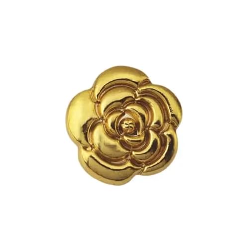 Zymjzbetic 6PCS Gold Rose Metall Knopf Champa Blume Jacke Anzug Pullover Strickjacke Nähen für Handarbeiten DIY Stricken Nähen(22mm) von Zymjzbetic