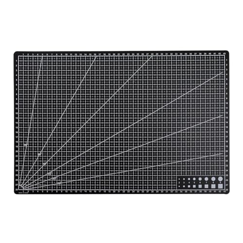 Zymjzbetic A3 Nähmatte, einseitig, Patchwork-Schnittunterlage, hochpräzise Schneidematte, Leder-Schneidebrett for Nähen von Stoff für Näharbeiten Basteln Scrapbooking Projekt(Black) von Zymjzbetic