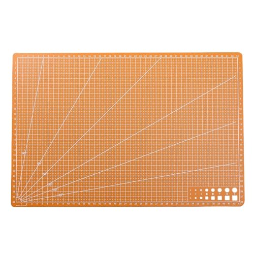 Zymjzbetic A3 Nähmatte, einseitig, Patchwork-Schnittunterlage, hochpräzise Schneidematte, Leder-Schneidebrett for Nähen von Stoff für Näharbeiten Basteln Scrapbooking Projekt(Orange) von Zymjzbetic