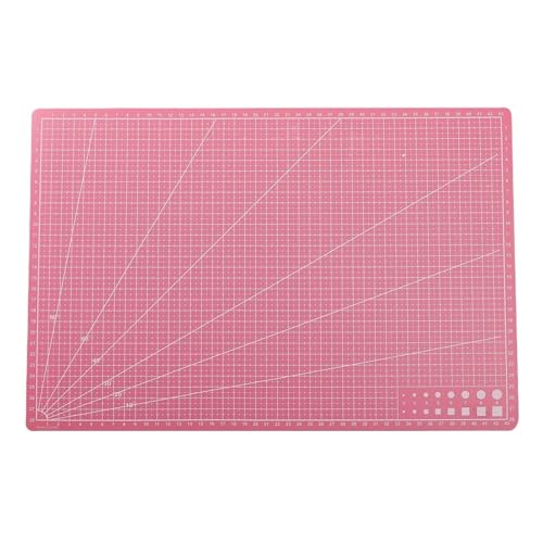 Zymjzbetic A3 Nähmatte, einseitig, Patchwork-Schnittunterlage, hochpräzise Schneidematte, Leder-Schneidebrett for Nähen von Stoff für Näharbeiten Basteln Scrapbooking Projekt(Pink) von Zymjzbetic
