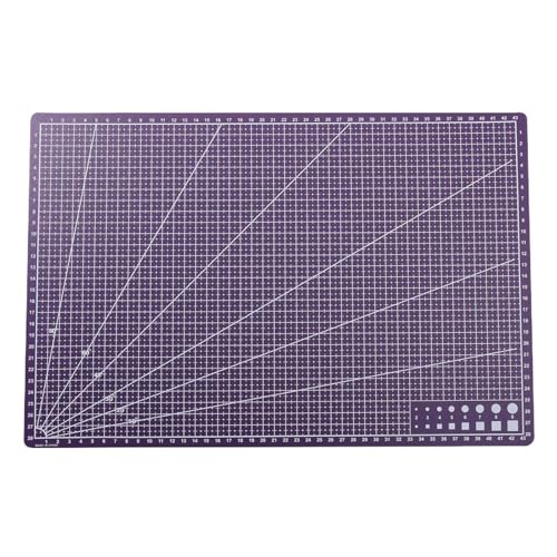 Zymjzbetic A3 Nähmatte, einseitig, Patchwork-Schnittunterlage, hochpräzise Schneidematte, Leder-Schneidebrett for Nähen von Stoff für Näharbeiten Basteln Scrapbooking Projekt(Purple) von Zymjzbetic