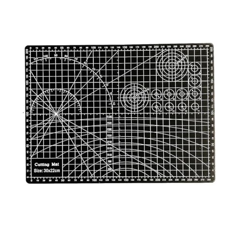 Zymjzbetic A4 PVC-Schneidematte, doppelseitig, for Basteln, Schneidetisch, Kartenschneider, DIY, Messer, Gravur, Leder, Schneidebrett 123 für Näharbeiten Basteln Scrapbooking Projekt(Black) von Zymjzbetic