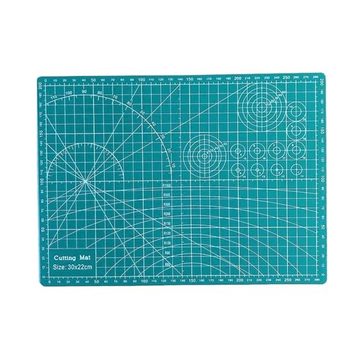 Zymjzbetic A4 PVC-Schneidematte, doppelseitig, for Basteln, Schneidetisch, Kartenschneider, DIY, Messer, Gravur, Leder, Schneidebrett 123 für Näharbeiten Basteln Scrapbooking Projekt(Dark Green) von Zymjzbetic