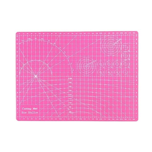 Zymjzbetic A4 PVC-Schneidematte, doppelseitig, for Basteln, Schneidetisch, Kartenschneider, DIY, Messer, Gravur, Leder, Schneidebrett 123 für Näharbeiten Basteln Scrapbooking Projekt(Pink) von Zymjzbetic
