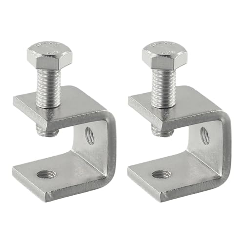 Zymjzbetic C-Klemmbacke, U-förmiger Clip, Edelstahl-Tischhalterung, Tiger-Klemme mit Schraube, 0–20 mm, 2 Stück, Kabinenschublade für Holzbearbeitung, Schweißen(2 Pcs) von Zymjzbetic