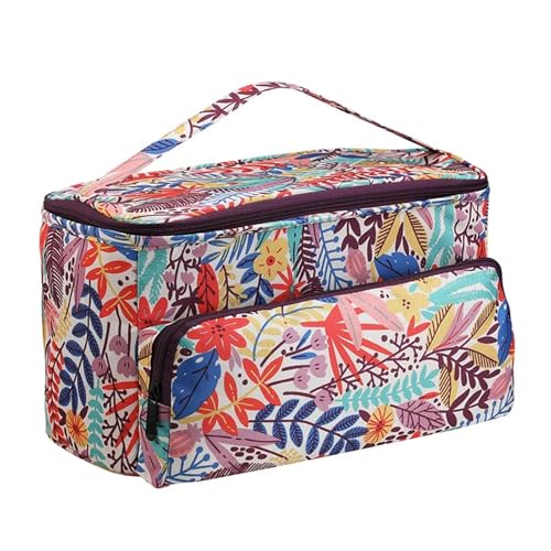 Zymjzbetic Garn-Aufbewahrungstasche, Näh- und Häkelset-Organizer, 3 Löcher, tragbare Stricktasche for unvollendete Projekte, DIY-Werkzeugzubehör für Garne Stricknadeln Häkelnadeln(EB017-C3) von Zymjzbetic