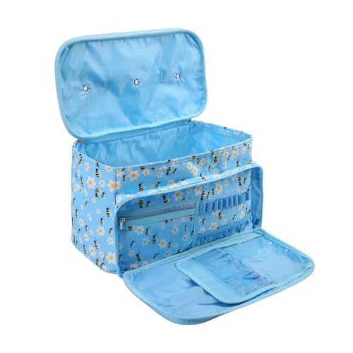 Zymjzbetic Garn-Aufbewahrungstasche, wasserdichte Nähzubehör-Aufbewahrungstaschen, quadratische Strick-Einkaufstasche für Garne Stricknadeln Häkelnadeln(Empty Bag-B) von Zymjzbetic