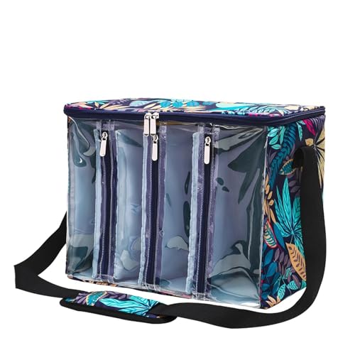 Zymjzbetic Garn-Aufbewahrungstasche mit Schultergurt, sichtbare Oxford-Stoff-Strick-Tragetasche, wasserdichte Häkelnadeln, Stricktaschen für Garne Stricknadeln Häkelnadeln(Blue) von Zymjzbetic