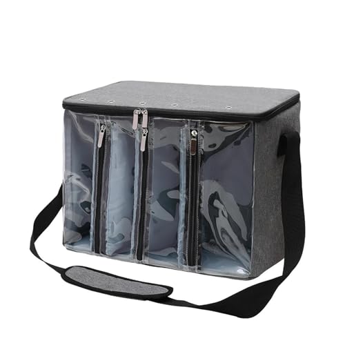 Zymjzbetic Garn-Aufbewahrungstasche mit Schultergurt, sichtbare Oxford-Stoff-Strick-Tragetasche, wasserdichte Häkelnadeln, Stricktaschen für Garne Stricknadeln Häkelnadeln(Gray) von Zymjzbetic