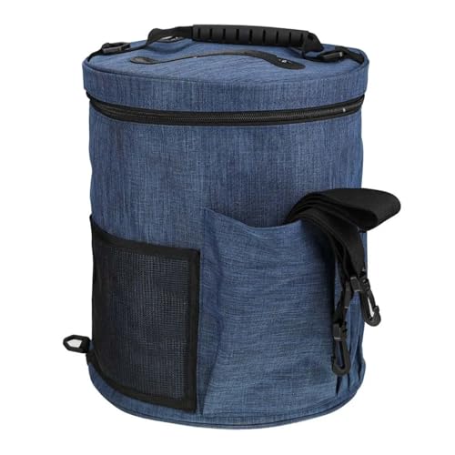 Zymjzbetic Gewebte Aufbewahrungstasche, Garnaufbewahrung, Stricktasche, große Garn-Stricktasche for Häkelnadeln und Stricknadeln, Garnknäuel, Trommel für Garne Stricknadeln Häkelnadeln(Blue) von Zymjzbetic