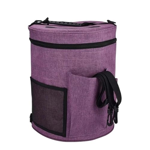 Zymjzbetic Gewebte Aufbewahrungstasche, Garnaufbewahrung, Stricktasche, große Garn-Stricktasche for Häkelnadeln und Stricknadeln, Garnknäuel, Trommel für Garne Stricknadeln Häkelnadeln(Purple) von Zymjzbetic