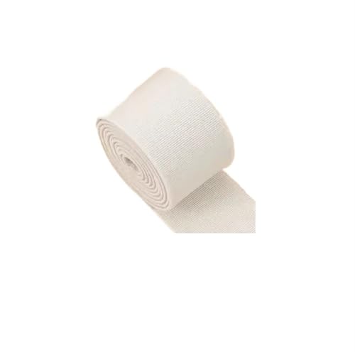 Zymjzbetic Gummiband, hochelastisch, flach, for Hosen, Gummiband, verdickter Rock, elastisches Seil, Zubehör, 3 cm Breite für Näharbeiten(Beige) von Zymjzbetic
