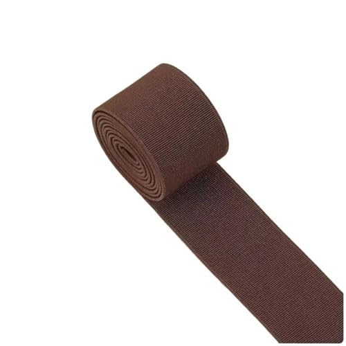Zymjzbetic Gummiband, hochelastisch, flach, for Hosen, Gummiband, verdickter Rock, elastisches Seil, Zubehör, 3 cm Breite für Näharbeiten(Dark Coffee) von Zymjzbetic