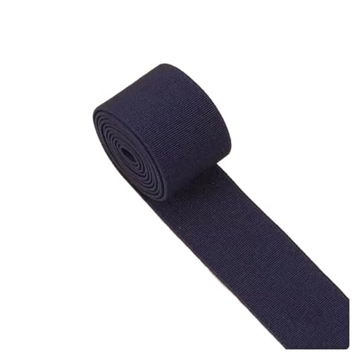 Zymjzbetic Gummiband, hochelastisch, flach, for Hosen, Gummiband, verdickter Rock, elastisches Seil, Zubehör, 3 cm Breite für Näharbeiten(Deep Blue) von Zymjzbetic