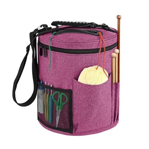 Zymjzbetic Häkeltasche mit großem Fassungsvermögen: Garnaufbewahrung, Stricknadel-Organizer, Häkel-Tragetasche mit Vordertasche for Garn, Haken, Nadeln für Garne Stricknadeln Häkelnadeln(Dark pink) Zymjzbetic Häkeltasche mit großem Fassungsvermögen: Garnaufbewahrung, Stricknadel-Organizer, Häkel-Tragetasche mit Vordertasche for Garn, Haken, Nadeln für Garne Stricknadeln Häkelnadeln(Dark pink) von Zymjzbetic