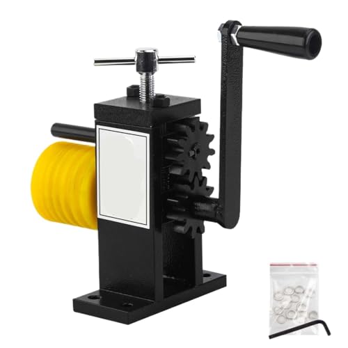 Zymjzbetic Handkurbel Schmuckherstellung Presse Maschine Kunststoff Stahl Roller Armreif Biegemaschine Schmuck Ring Ohrring für die Reparatur von Ohrringen(Black-Plastic Roller) von Zymjzbetic