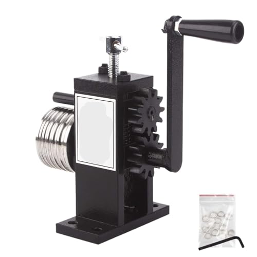 Zymjzbetic Mehrzweck-Handkurbel-Biegewerkzeug for Ringe, Ohrringe und Schmuck – Metallbearbeitungswerkzeug for Prägen von Gold, Silber und Kupfer für die Reparatur von Ohrringen(Black-Lron Roller) von Zymjzbetic