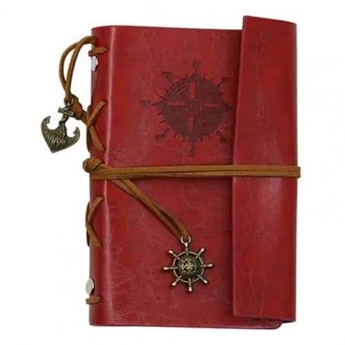 Zymjzbetic Retro-Spiralnotizbuch, Tagebuch, Notizblock, Vintage-Anker, PU-Leder, Notizbuch, austauschbares Briefpapier für Frauen, Männer, Mädchen und Jungen(Color2) von Zymjzbetic