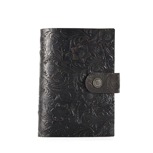 Zymjzbetic Rindsleder, regelmäßige Ringe, Planer, Business-Ledereinband, Notizbuch, Retro-Notizblock, Binder, Reisetagebuch für Frauen, Männer, Mädchen und Jungen(Coffee,A6 Size with 6 Hole) von Zymjzbetic