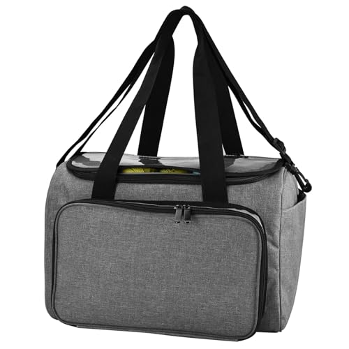 Zymjzbetic Stricktasche, Garntasche, Organizer mit Innenteiler for Wolle, Häkelnadeln, Stricknadeln, Nähset, DIY-Aufbewahrungstasche für Garne Stricknadeln Häkelnadeln(Gray) von Zymjzbetic
