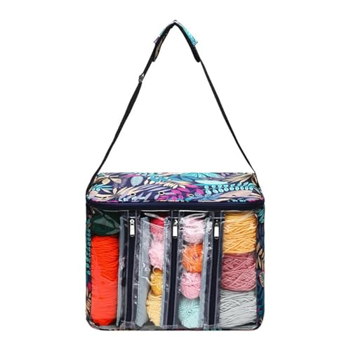 Zymjzbetic Stricktaschen-Organizer, Garn-Aufbewahrungstasche for Häkelnadeln, Stricknadeln, Wolle-Aufbewahrungstasche for Damen für Garne Stricknadeln Häkelnadeln(Style 4) von Zymjzbetic