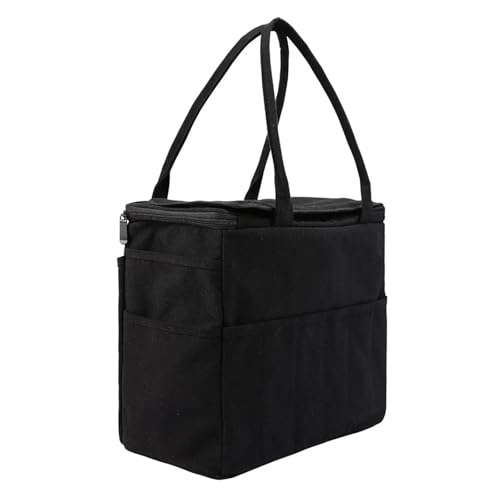 Zymjzbetic Tragetasche mit großem Fassungsvermögen, Canvas-Garn-Aufbewahrungstasche, solide Häkeltasche mit mehrschichtigen Taschen for Haken, Stricknadeln für Garne Stricknadeln Häkelnadeln(Black) von Zymjzbetic