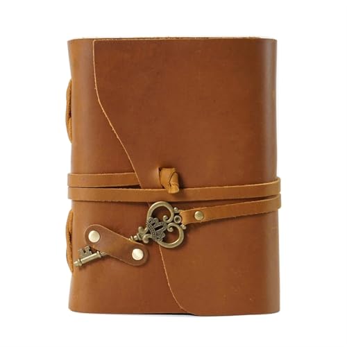 Zymjzbetic Vintage Leder Reisetagebuch Notizblock Planer Notizbuch für Frauen, Männer, Mädchen und Jungen(Brown) von Zymjzbetic