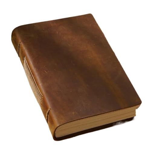 Zymjzbetic Vintage handgefertigtes Notizbuch, Skizzen-Organizer, Retro-Leder-Notizblock, Papier, kreatives Notizbuch für Frauen, Männer, Mädchen und Jungen(Solid Style A) von Zymjzbetic