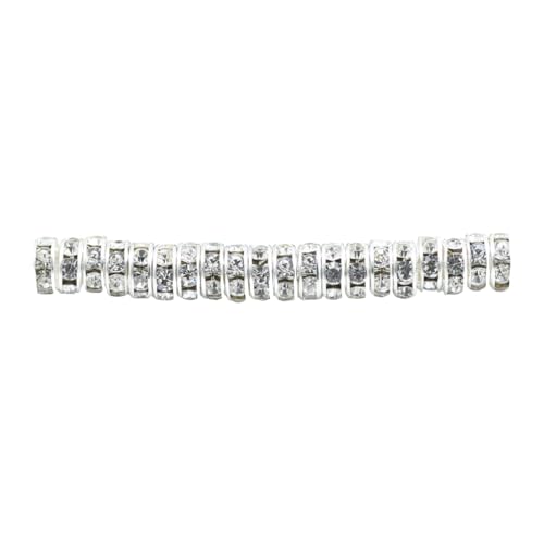 Zymoplas 100 Stück Strass Rondelle Spacer Perlen Schmuckzubehör liefert Kristall Multi Farben Lose Perlenkette, Weiß, 8MM100 Stück Zymoplas 100 Stück Strass Rondelle Spacer Perlen Schmuckzubehör liefert Kristall Multi Farben Lose Perlenkette, Weiß, 8MM100 Stück von Zymoplas