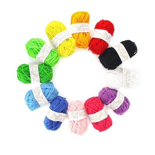Zymoplas 12 Stück Kinder DIY Strickgarne, mehrfarbig, bunt, Material, Nähen, Basteln, Wollknäuel für Pullover, zufällige Farbe Zymoplas 12 Stück Kinder DIY Strickgarne, mehrfarbig, bunt, Material, Nähen, Basteln, Wollknäuel für Pullover, zufällige Farbe von Zymoplas