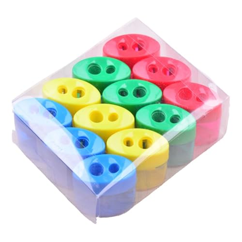Zymoplas 12 paket/los Twin Loch Bleistift Spitzer Mit Lagerung Container Schule Und Zu Hause ABS Bleistift Spitzer Für Den Unterricht von Zymoplas