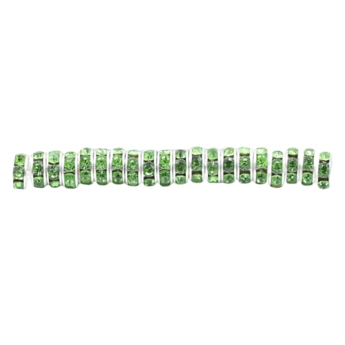 Zymoplas 50 Stück Strass Rondelle Handgefertigte Abstandsperlen Zubehör zum Basteln von Kristallperlen zur Herstellung von Armbändern, Grün, 8MM50 Stück von Zymoplas