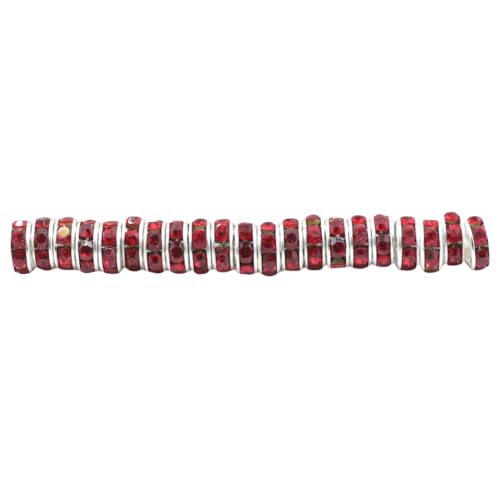 Zymoplas 50 Stück Strass Rondelle Handgefertigte Abstandsperlen Zubehör zum Basteln von Kristallperlen zur Herstellung von Armbändern, Rot, 8MM50 Stück von Zymoplas