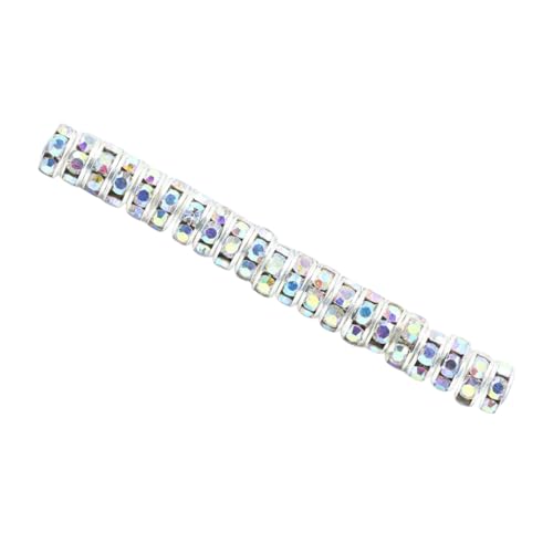 Zymoplas 50 Stück Strass Rondelle Handgefertigte Abstandsperlen Zubehör zum Basteln von Kristallperlen zur Herstellung von Armbändern, Weiß AB, 8MM50 Stück Zymoplas 50 Stück Strass Rondelle Handgefertigte Abstandsperlen Zubehör zum Basteln von Kristallperlen zur Herstellung von Armbändern, Weiß AB, 8MM50 Stück von Zymoplas