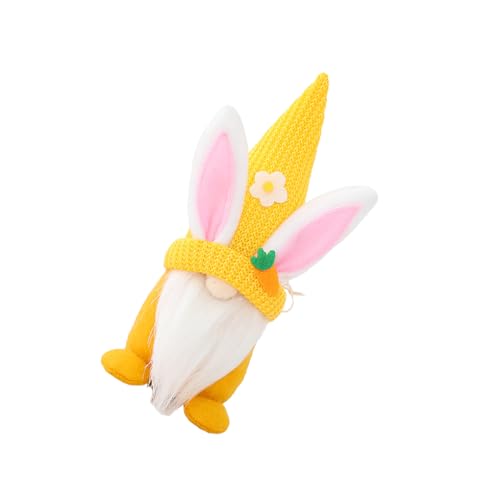 Zymoplas Osterdekoration Hasenpuppen Frühlingsparty Zubehör Indoor Outdoor Szene Layout Kaninchenohr GNOME Puppe Festivals Geschenke, Gelb von Zymoplas