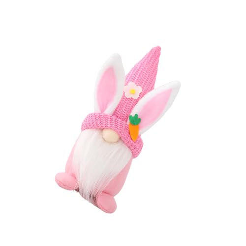 Zymoplas Osterdekoration Hasenpuppen Frühlingsparty Zubehör Indoor Outdoor Szene Layout Kaninchenohr GNOME Puppe Festivals Geschenke, Rosa von Zymoplas