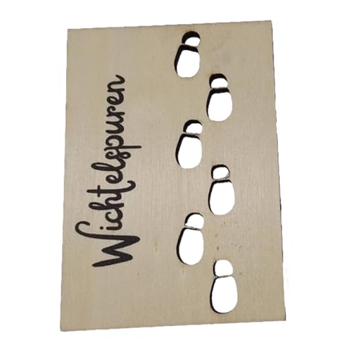 Zymoplas Sichere Inhaltsstoffe: Zwergen Schablonen Fußabdrücke, ungiftig, geruchlos, schönes Muster, Holz Fußabdruck, Weihnachtsschablone, klassisch, Typ 1 von Zymoplas
