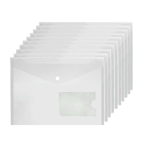 Zynewa 10 Stück Dokumententasche Dokumentenmappe A5, Dokumententasche A5 Abheftbar Transparent, Wasserdicht Sammelmappe Mit Druckknopf, Für Lernmaterialien, Bürodokumente Und Reisezubehör Zynewa 10 Stück Dokumententasche Dokumentenmappe A5, Dokumententasche A5 Abheftbar Transparent, Wasserdicht Sammelmappe Mit Druckknopf, Für Lernmaterialien, Bürodokumente Und Reisezubehör von Zynewa