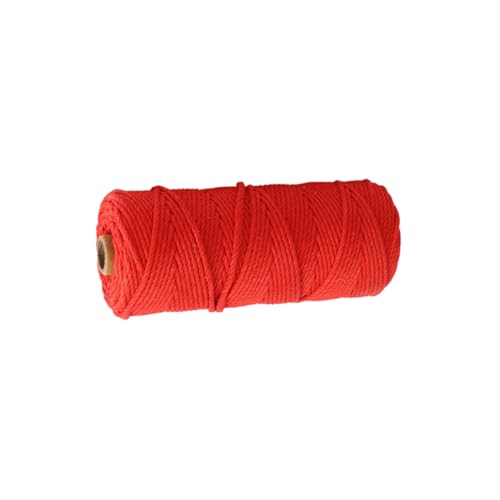 Zynewa 2 mm farbiges Baumwollseil 100m, Buntes Häkelgarn Inklusive, Häkelwolle Wollset Wollknäuel, Baumwolle Makramee Baumwollgarn mit (red) von Zynewa