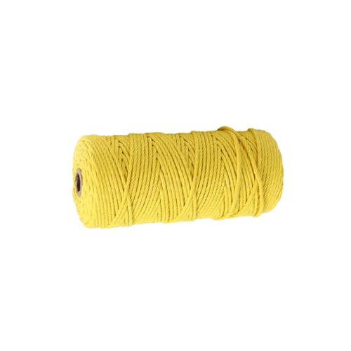 Zynewa 2 mm farbiges Baumwollseil 100m, Buntes Häkelgarn Inklusive, Häkelwolle Wollset Wollknäuel, Baumwolle Makramee Baumwollgarn mit (yellow) von Zynewa