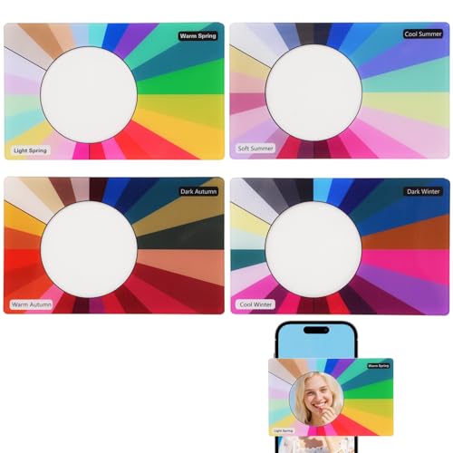 Saisonale Farbauswahlkarten, 4-Karten-Set für perfekte Farbabstimmung und Modeberatung, Werkzeugkarte für Kleidung, ideales Geschenk für Freunde Saisonale Farbauswahlkarten, 4-Karten-Set für perfekte Farbabstimmung und Modeberatung, Werkzeugkarte für Kleidung, ideales Geschenk für Freunde von Zynoro