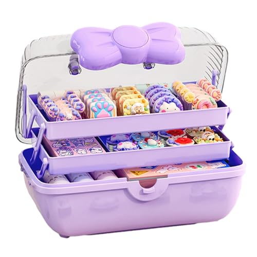 Zyntora Mädchen-Haar-Zubehör-Organizer | Haar-Accessoires Schmuckschatulle | Mehrzweck-Organizer mit drei Schichten und Griff | Große Kapazität Make-up Organizer für Haarbänder, Armbänder von Zyntora
